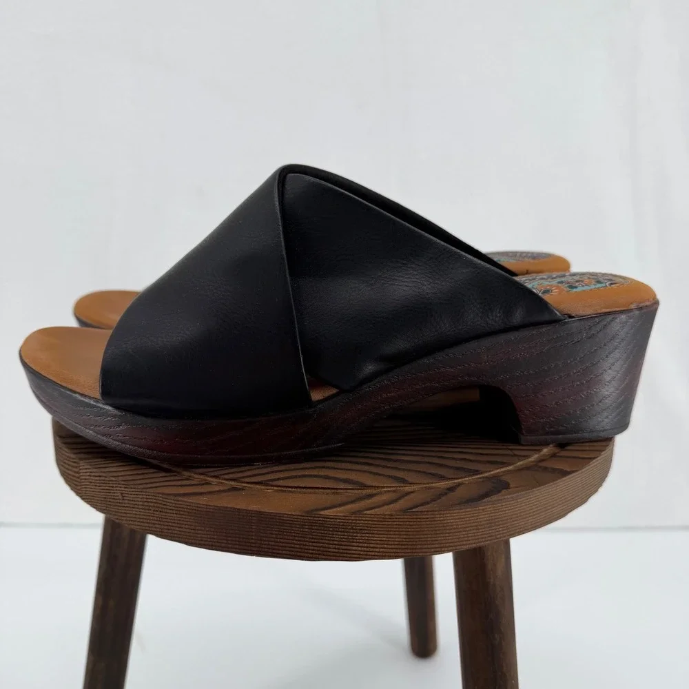 B.O.C. Womens Jenny Wedge Sandals in Black Size 11 Wedge Heel Platform Boho - Picture 3 of 8